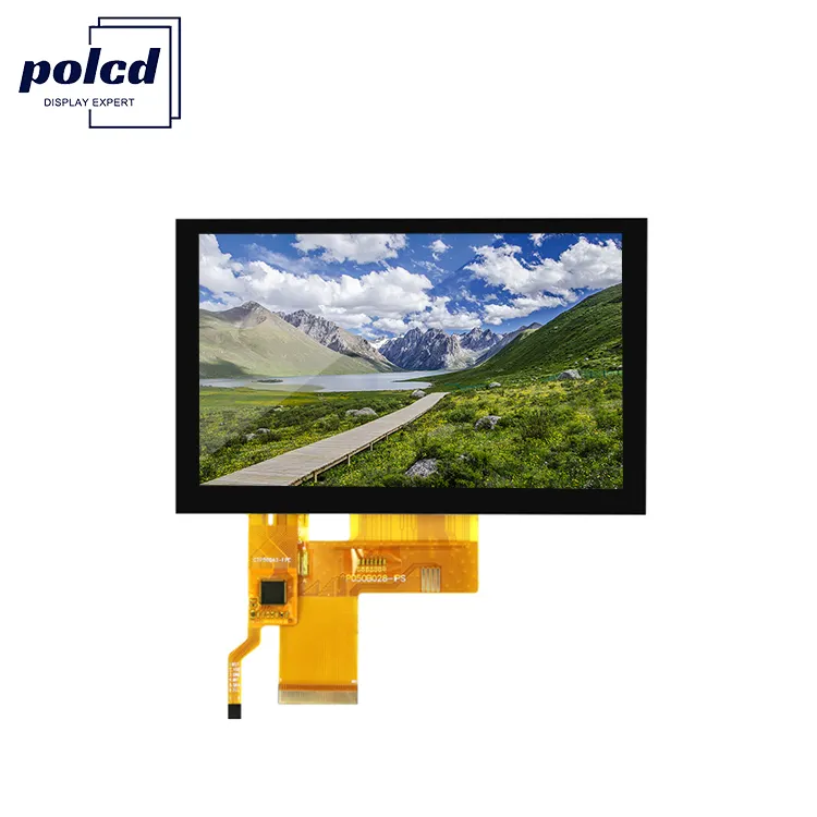 Polcd 5 "yüksek parlak TFT LCD dokunmatik ekran 5 inç 800x480 çözünürlük RGB arayüzü IPS TFT ekran