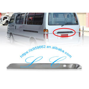 Tapa de maletero trasero, cubierta de puerta trasera, embellecedor de acento cromado para Hiace Van 1998-2004 Wagon, tira de iluminación de matrícula de puerta trasera negra - Product Image 1