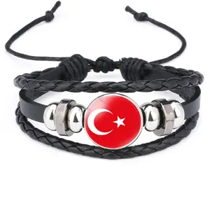 Wholesale New Product 2024 Custom Slap Charm Turkey Flag Bracelet for Women Ladies Girl