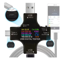 Penguji USB Tipe-C PD, Voltmeter Digital DC, Amperimeter, Pengukur Tegangan Arus, Detektor Amperimeter, Indikator Pengisi Daya Power Bank