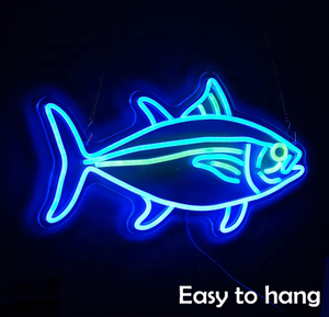ไฟ<span class=keywords><strong>นีออน</strong></span> LED <span class=keywords><strong>ปลา</strong></span>สีฟ้า RGB ปรับแต่งได้มีตัวอักษรสัญญาณควบคุมระยะไกลติดผนังในร่ม/กลางแจ้งสำหรับสำนักงานร้านค้า - Product Image 4