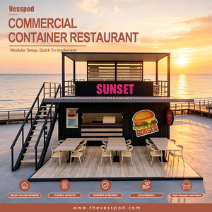 Nuovo Container Bar-Ristorante in Pannelli Sandwich d'Acciaio 2025 con Cucina, Container per Caffetteria in Vendita - Product Image 1