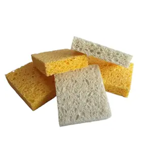 Miếng Bọt Biển Xơ Mướp Tự Nhiên Cellulose Vải Ướt Thô Màu Trắng Bán Sỉ Cho Nhà Bếp