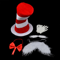 Elope Dr Seuss silindir şapka Bow beyaz eldivenler aksesuar