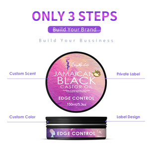 Aceite de ricino negro, juego de Control de borde Vegano para pelo <span class=keywords><strong>Afro</strong></span> natural, Etiqueta Privada, envío 24H - Product Image 6