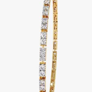 Bracelet tennis en or 14 carats style bracelet avec motif de serrure bracelets moissanite à porter quotidiennement cadeau tendance - Product Image 3