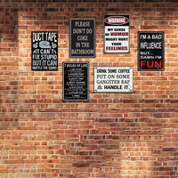 Plaque en métal sarcasm rétro « 7 règles de vie » – Décoration murale pour la maison, le bar, la « man cave », la chambre, le bureau – Idéal pour les amateurs d'humour