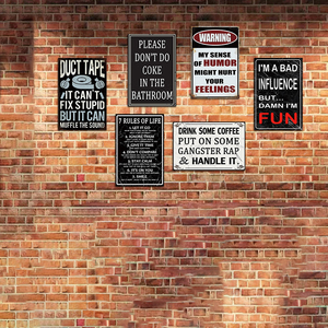 ป้ายโลหะลายตลกขบขันสไตล์เรโทร 7 กฎแห่งชีวิต ของตกแต่งผนังสำหรับบ้าน บาร์ ห้องนอน ห้องทำงาน ของขวัญสำหรับคนรักอารมณ์ขัน - Product Image 2