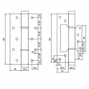 Charnière de porte hydraulique robuste de 5 pouces à fermeture douce en alliage d'aluminium avec axe de 20 mm, noir mat, amortisseur silencieux pour porte de hôtel lourde - Product Image 2