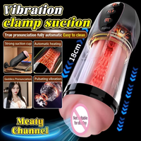 Masturbateur Masculin Automatique avec Chauffage et Aspiration Vibration Vagin Réel Poche Chatte Pénis Sexe Oral Machine Jouets pour Homme