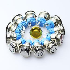 CCC CE 16/19/22/25mm 버튼 스위치 12V 24V 110V ON OFF 주도 스테인레스 스틸 황동 순간 래칭 금속 푸시 버튼 스위치 - Product Image 3