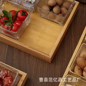 Plateau à fruits en verre avec compartiments pour servir café, thé, en-cas, fruits secs, bonbons, desserts, utilisation dans le salon - Product Image 4