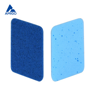 Éponge à vaisselle Amigo, bloc carré haute densité, tampon de nettoyage de cuisine bicolore bleu, tampon à récurer - Product Image 3