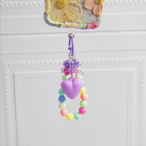Pulsera <span class=keywords><strong>de</strong></span> cuentas redondas acrílicas a la moda 2024, llavero con colgante <span class=keywords><strong>de</strong></span> <span class=keywords><strong>amor</strong></span> <span class=keywords><strong>de</strong></span> silicona, abalorios para teléfono móvil, pulsera antipérdida - Product Image 6