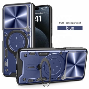 Para <span class=keywords><strong>Techno</strong></span> <span class=keywords><strong>Spark</strong></span> Go 1 Estuche resistente de grado militar Lente protectora Protege el soporte magnético Soporte de montaje para automóvil Estuche para teléfono Negro - Product Image 5