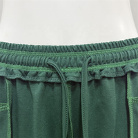 Pantalon large en velours côtelé taille haute pour femme OEM/ODM avec poches plaquées, taille élastique, cordon de serrage, plissé devant, anti-plis