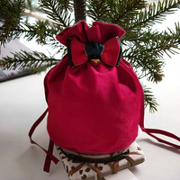 Sacs cadeaux de Noël en velours imprimé, design moderne, de luxe, pour les fêtes, réutilisables et écologiques, vente en gros