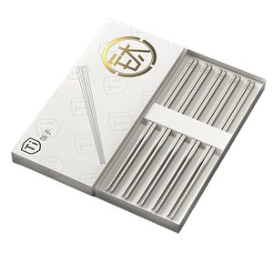 Yiyalu Titanium Chopsticks 5 Pack Gift Box Antibacterial Anti Mold Stainless Steel Non Slip Alloy Dining Chopsticks - Product Image 2