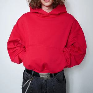 Hoodie vierge de qualité supérieure, coupe ample, en coton épais 400/500 g/m², molleton surdimensionné, fabricant de hoodies personnalisés, hoodie court lourd - Product Image 1