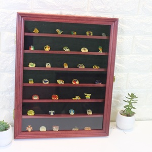 Nogal Color desafío moneda vitrina gabinete estante sombra caja madera puede aceptar personalizado - Product Image 5