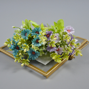 Hot Sale Artificial Small Daisy Bouquet Simulation Mini Silk Chrysanthemum <strong>Flower</strong> Bouquet Home <strong>Vase</strong> Decoration Plant - Product Image 4