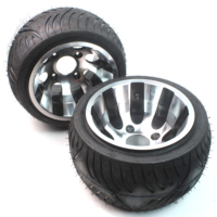 2 Buah Ban Kempes 205/30-10 Inci dengan Hub Roda Paduan Aluminium untuk Aksesori ATV Go Kart 4 Roda yang Diperbarui
