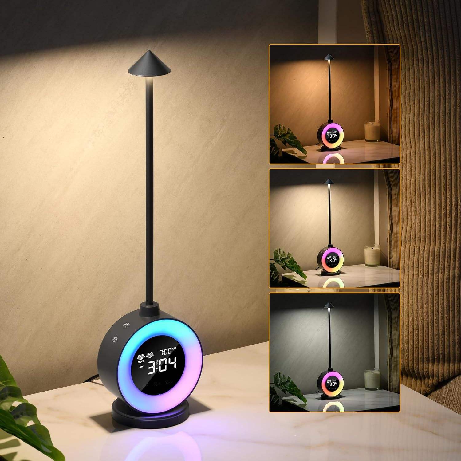 Alarm clock + ambient light + night light
