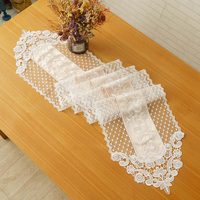 Chemin de table en dentelle ivoire minimaliste, écologique, résistant à l'huile, personnalisable, soluble dans l'eau, pour usage domestique, hôtels, cafés et projets tissés