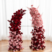 Guirlande de fleurs artificielles en soie blanche, chemin de table en roses, décoration florale pour mariage, fournitures pour la décoration de mariage