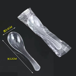 Isposable-cuchara de plástico transparente para sopa, postre, comida rápida - Product Image 2