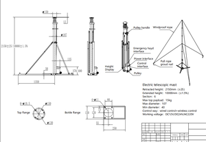 Mastro Telescópico Elétrico de 10m para Câmera, Torre Leve e Portátil para Antena - Product Image 6