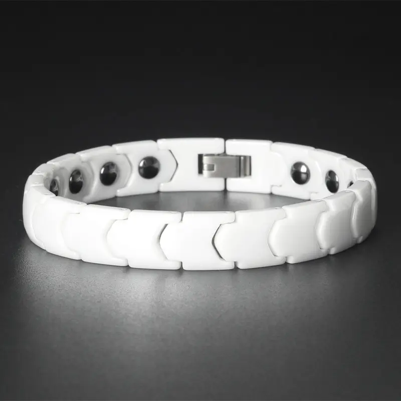 Gioielli vendita calda gioielli in ceramica cinturino per orologio bianco bracciale a catena a maglia braccialetto magnetico per l'assistenza sanitaria