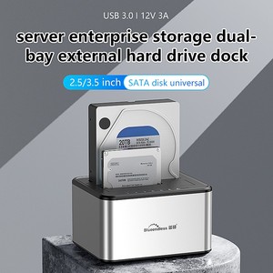 Portátil portátil USB3.0 Dual Bay SSD HDD SATA Disco duro Cloner Duplicador Dock <span class=keywords><strong>Docking</strong></span> Station para PC - Product Image 2