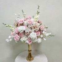 Boule de fleurs artificielle rose et blanche, hortensia, 50 cm, grande taille, pour décoration d'événements et location - Offre Spéciale