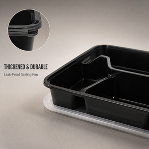 Contenants alimentaires jetables en PP avec logo personnalisé, 4 compartiments, boîte à emporter avec couvercle, boîte à lunch micro-ondable, fabrication OEM directe d'usine - Product Image 2