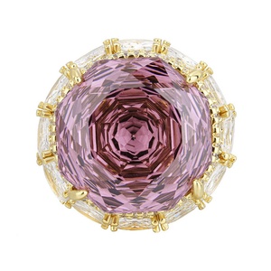 Parure Collier et Boucles d'Oreilles pour Femme en Cuivre Écologique, Zircon Cubique Violet Taille Rose 18-16MM, Style Tendance - Product Image 2