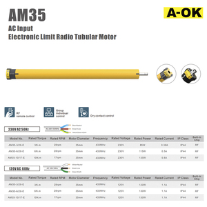 Motor <span class=keywords><strong>Tubular</strong></span> A-OK AM35-6/28-E, Venta Directa, Interfaz de 3 Cables, Motor <span class=keywords><strong>Tubular</strong></span> de Tres Cables, Límite Mecánico Integrado, CA - Product Image 4