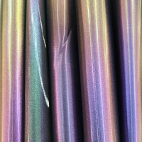 Tissu en cuir PU holographique imitation couleur radieuse imperméable pour meubles, sac décoratif, robe - pour matériaux d'artisanat textile