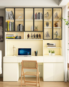 Organizador de Oficina Minimalista de Madera XHA, Gabinete de Almacenamiento con Estantes Multifuncionales y Escritorio para Dormitorio - Product Image 1
