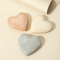 BLISSLIFE Miroir Pliant Portable en Forme de Cœur Couleur Marbre avec Peigne Outil Créatif pour Massage du Cuir Chevelu Cadeau Mignon pour Fille Étudiante