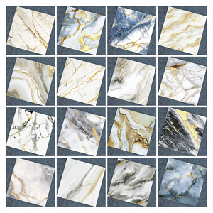 Mạ vàng trắng 600x600 gạch sứ toàn thân sàn tráng men bóng đá cẩm thạch màu xám vuông đánh bóng gạch phòng khách phòng tắm - Product Image 1