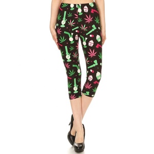PIHA SPORTS Women Mid Waist Soft Knee-Length Leggings-<b>Tummy</b> <b>Control</b> Anti-Bacterial Breathable Elastic Slimming Reg/Plus Size - Product Image 1