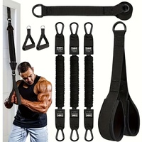 Banda de resistencia de látex con asas dobles para barra, para uso en interiores y en casa, herramienta de entrenamiento de fitness para hombres, para moldear el cuerpo.