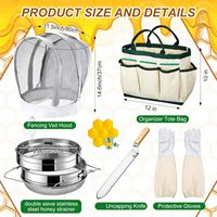 Nouveau Kit de Démarrage Apiculture 28 Pièces Tout-en-un : Ensemble d'Outils pour Ruche, Idéal pour Débutants en Apiculture, Enlève-Poussière, Voile d'Apiculteur, Filtre à Miel Facile à Utiliser