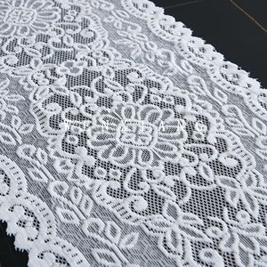 Wenxiang Table Runner Rectangle White Embroidered Polyester Home Decor - Product Image 3