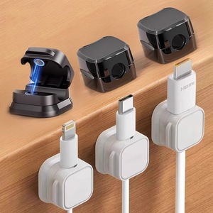 Clip magnétique pour câble, support de cordon réglable, organisateur de câbles sous le bureau, gestion des câbles, organisateur de fils, support de câbles pour mur et table - Product Image 4