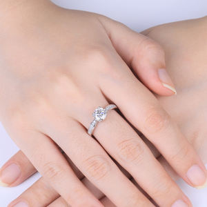 Venta al por mayor anillo precio grado <span class=keywords><strong>E</strong></span> oro blanco <span class=keywords><strong>Moissanite</strong></span> anillo - Product Image 6