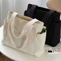 Bolso Tote Personalizado con Logotipo 2023, Estilo Simple y Chic, de un Solo Hombro, para Estudiantes, Gran Capacidad, de Lona, para Viajes Diarios, para Mujer