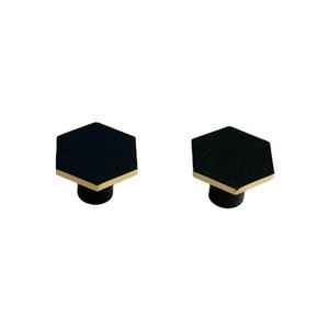 Furniture Handle And <b>Knob</b> Geometric <b>Black</b> Gold Trim Copper Material Minimalist Drawer Cabinet <b>Knob</b> - Product Image 1