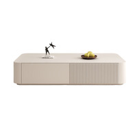 Table basse style crème, meuble en bois massif moderne et simple pour un salon moderne, convient aux petites pièces.